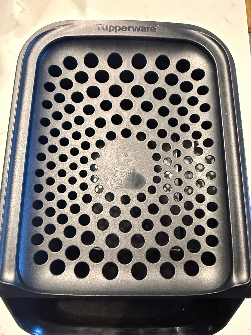 Tupperware onion/ garlic container with Perforated Surface